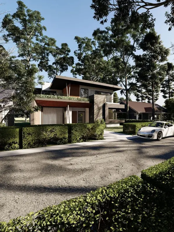 Rear elevation with covered outdoor living area